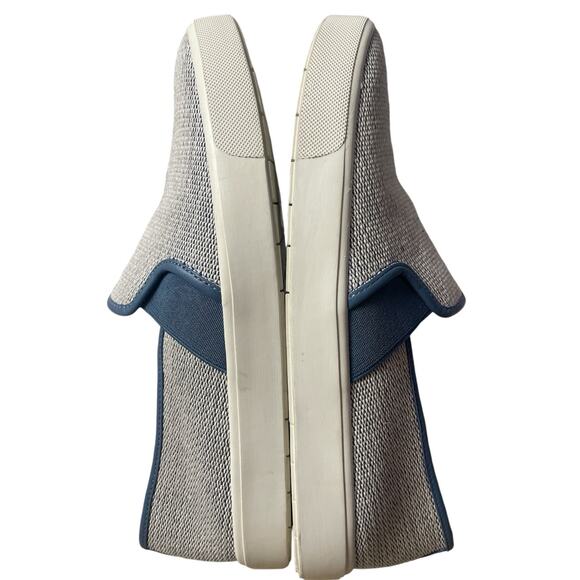 VINCE Preston Felted Skate White Woven Slip-on Sneakers in Anchor Blue Size 7.5 - Picture 6 of 9